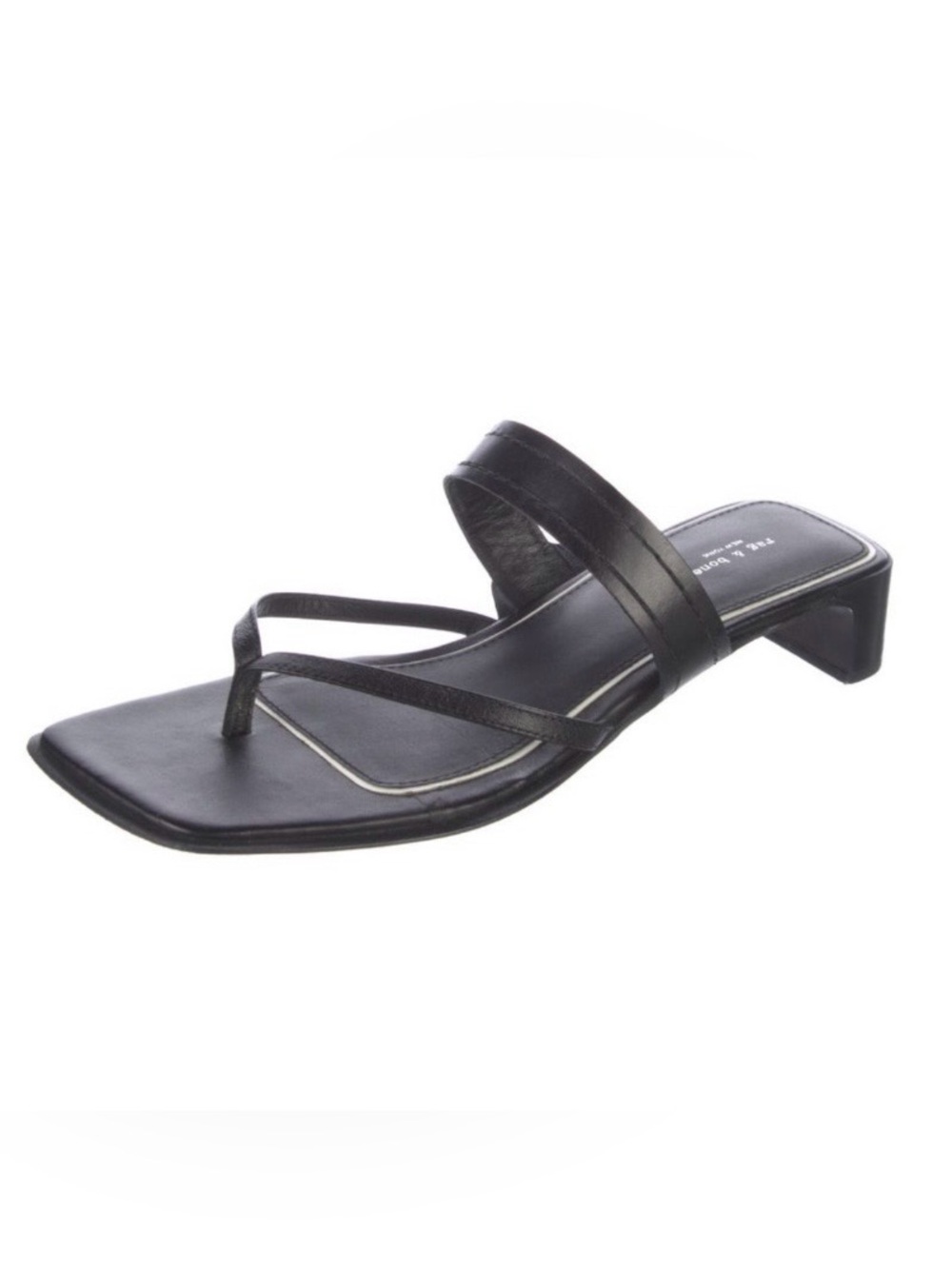 Rag & Bone Colt Mid-Heel Square-Toe Slide Sandals Size 36